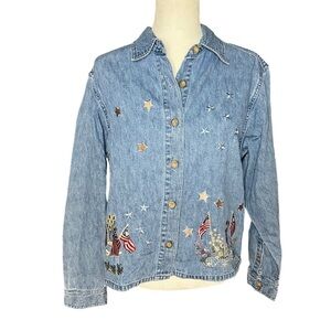 Vintage USA Denim Shirt Christopher & Banks M 100% Cotton